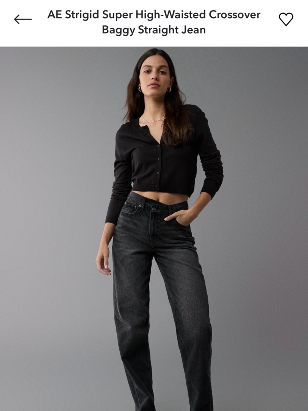 AE Strigid Super High Waisted Crossover Jean - Picture 4 of 4